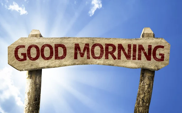 Good Morning wooden sign — Stock Photo, Image