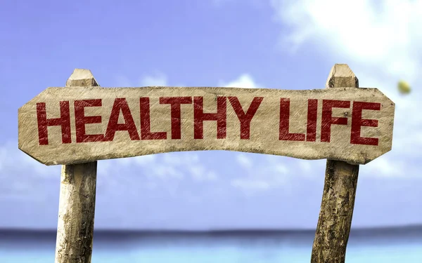 Healthy Life wooden sign — Stock Photo, Image