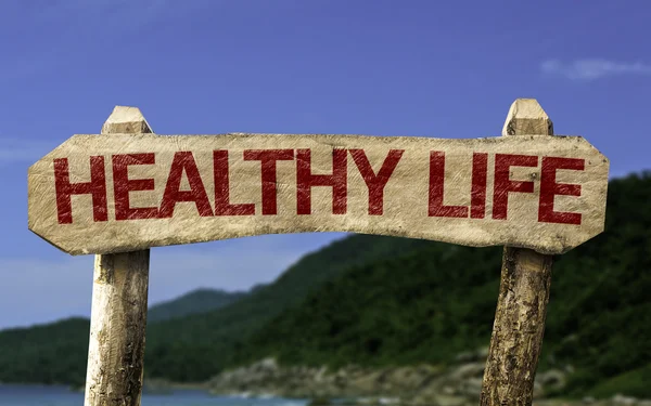 Healthy Life wooden sign — Stock Photo, Image