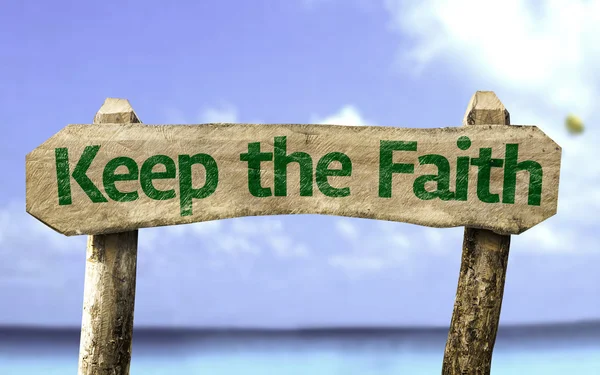 Keep the Faith wooden sign — Stock Photo, Image