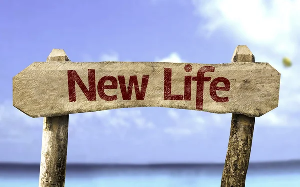 New Life sign with a beach — Stock Photo, Image