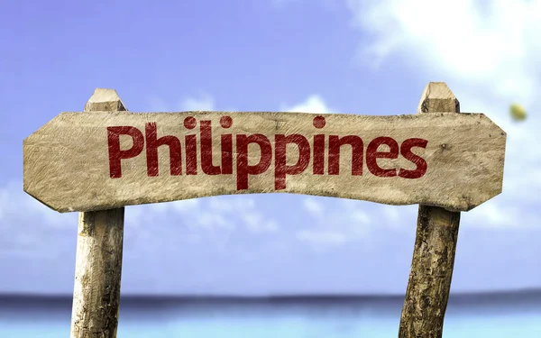 Signo de madera Filipinas — Foto de Stock
