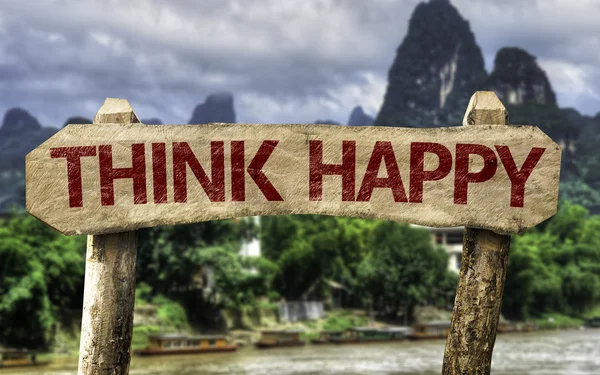 Pense sinal feliz — Fotografia de Stock