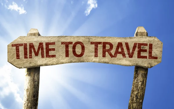 Time To Travel wooden sign — Stock Photo, Image