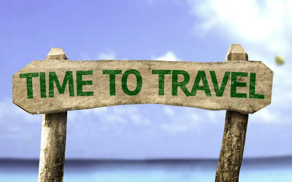 Time To Travel wooden sign — Stock Photo, Image