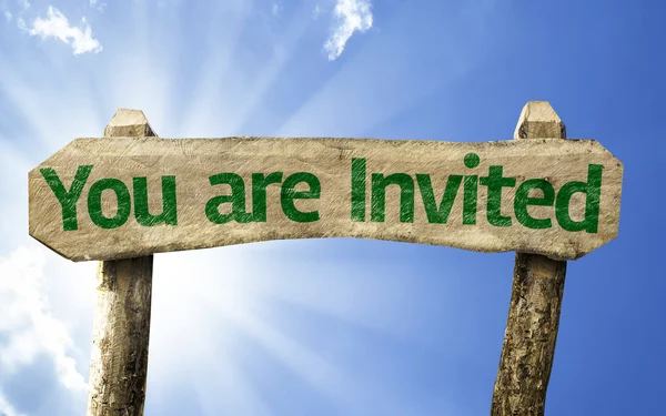 You're Invited! wooden sign — Stock Photo, Image