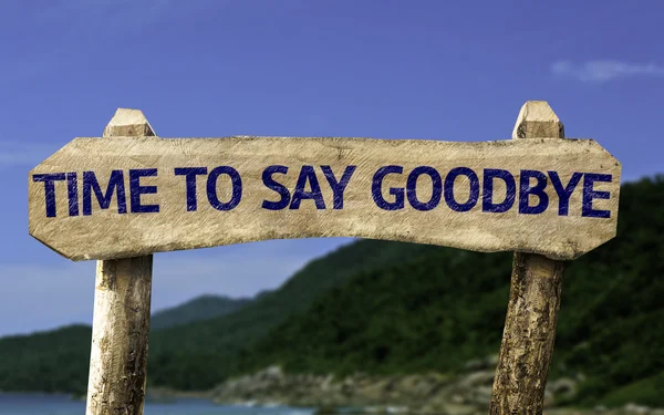Time To Say Goodbye wooden sign — Stock Photo, Image
