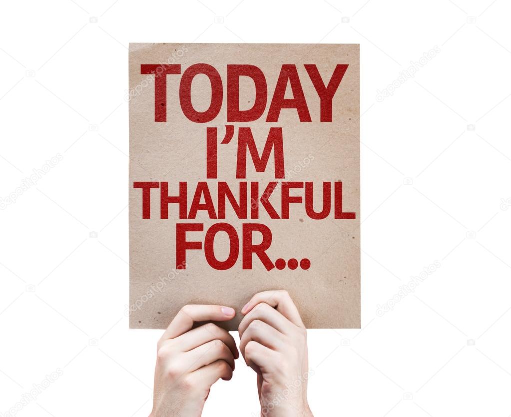 Today I'm Thankful For... card isolated on white background