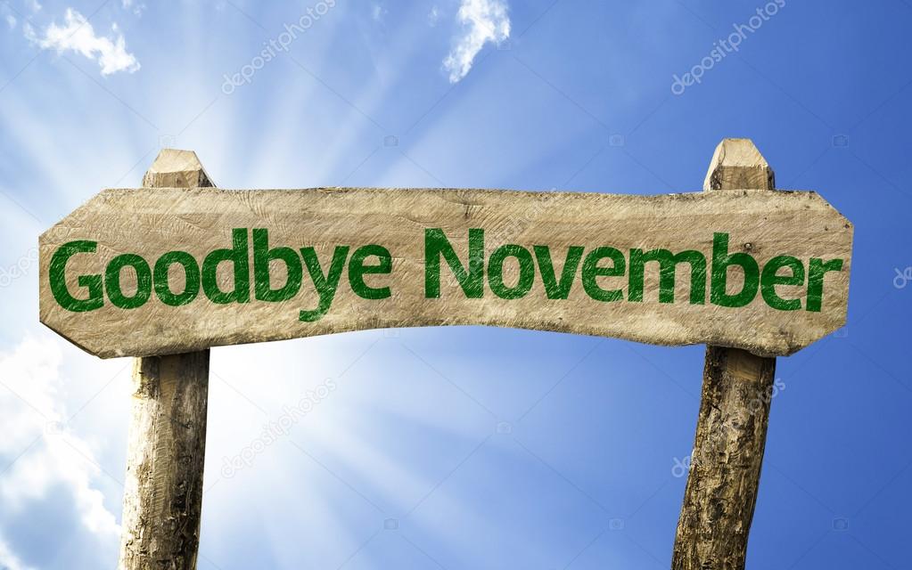 Goodbye November wooden sign — Stock Photo © gustavofrazao #59678137