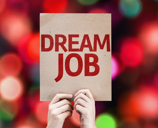 Dream Job card con luci sfocate — Foto Stock