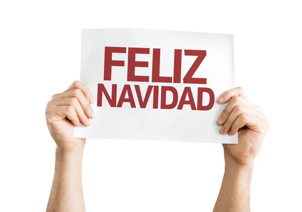 Feliz Navidad (en español) tarjeta aislada sobre fondo blanco —  Fotos de Stock