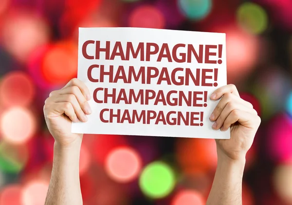 Champagne! Champagne! Champagne! kort — Stockfoto