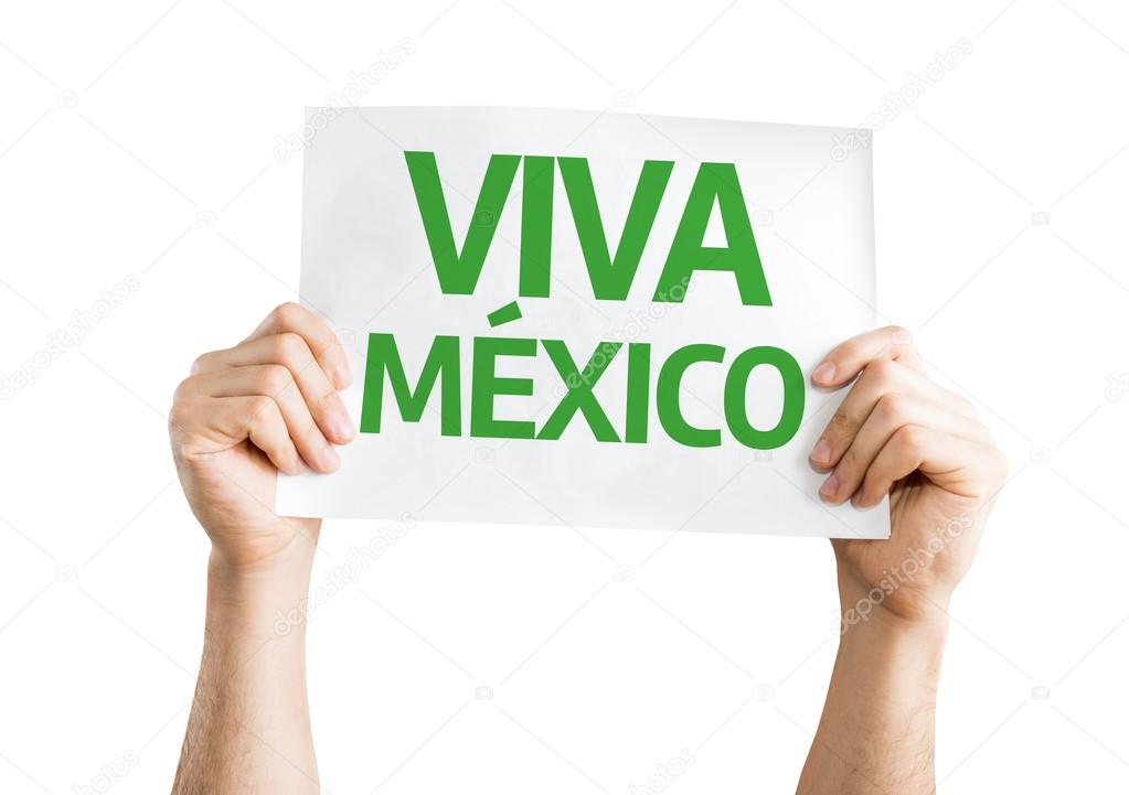 Viva Mexico card isolated on white background
