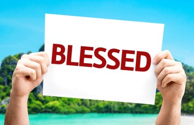 Blessed card In hands clipart