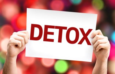 Detox card In hands clipart