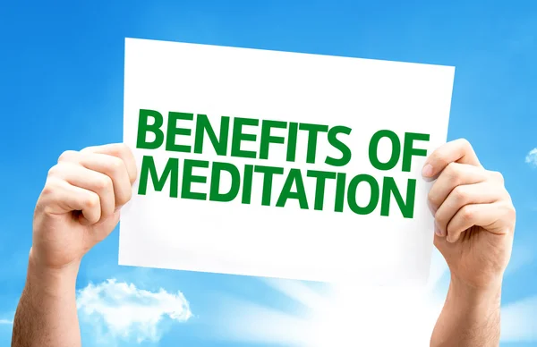 Benefícios do cartão de meditação — Fotografia de Stock