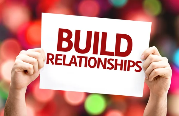 Construir relacionamento cartão — Fotografia de Stock