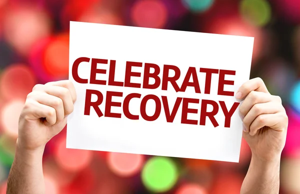 Celebrar cartão de recuperação — Fotografia de Stock