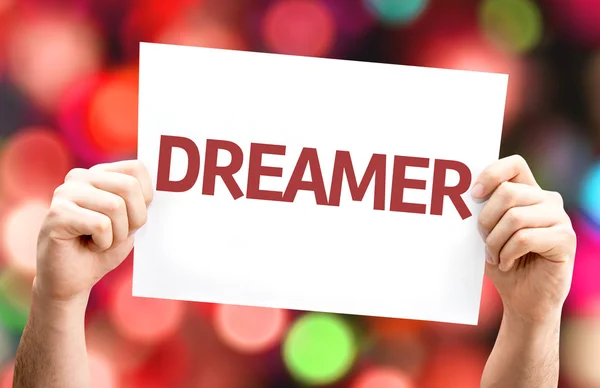 Dreamer card with colorful background — Stock Photo, Image