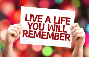 Live a Life You Will Remember card clipart