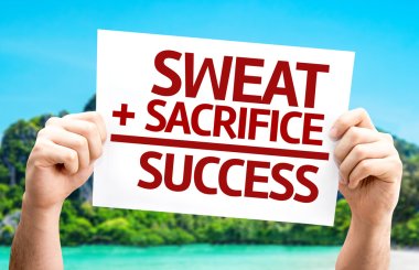Sweat plus Sacrifice equal Success card clipart