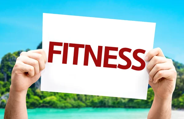 Tarjeta Fitness En las manos — Foto de Stock