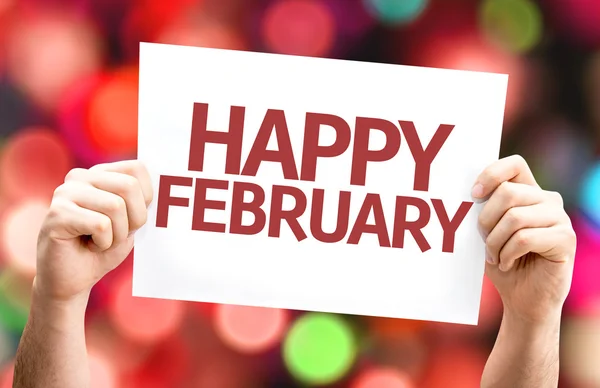 Happy February card — Stok Foto