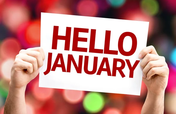 Hello January card — Stock Photo, Image
