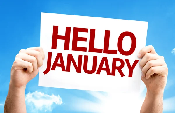 Hello January card — Stock Photo, Image