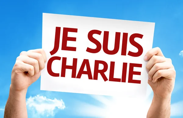 Ich bin charlie (auf französisch) karte — Stockfoto