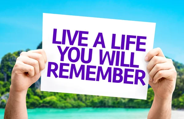 Viver uma vida que você vai se lembrar cartão — Fotografia de Stock