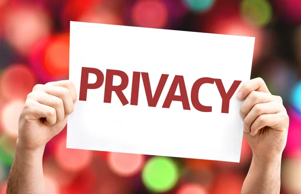 Privacy.Text på kortet — Stockfoto