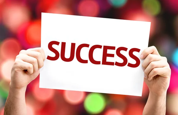 Success.Text op kaart — Stockfoto