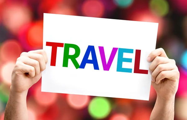 Travel.Text on card — Stock Photo, Image