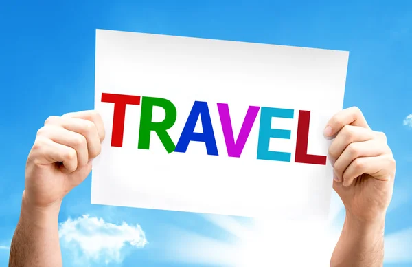 Travel.Text on card — Stock Photo, Image