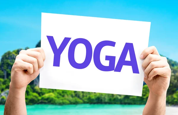 Yoga text på kort — Stockfoto