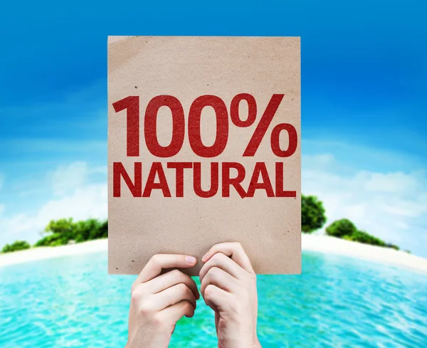 Tarjeta 100 por ciento Natural — Foto de Stock