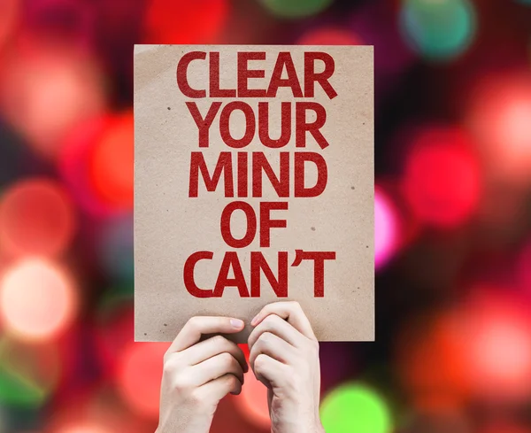 Limpe sua mente de não pode cartão — Fotografia de Stock