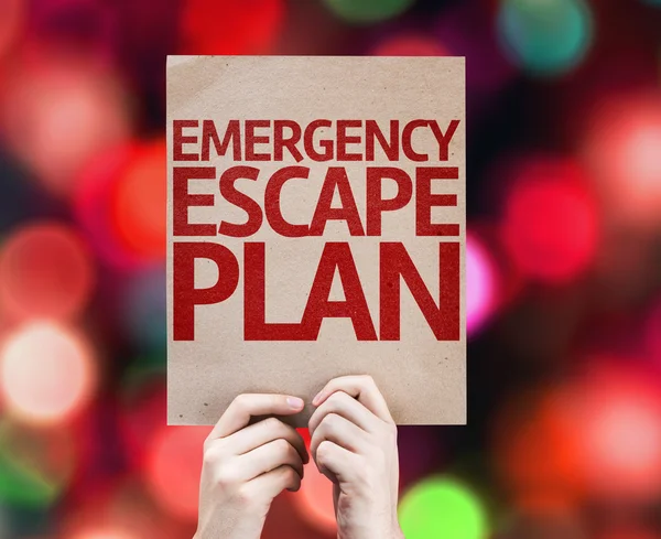 Tarjeta del plan de escape de emergencia —  Fotos de Stock