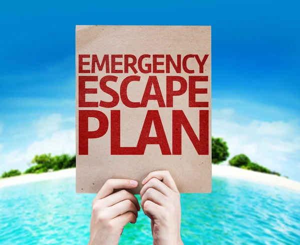 Vészhelyzeti menekülési terv kártya — Stock Fotó