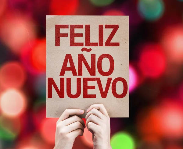 Feliz Año Nuevo (en español) tarjeta — Foto de Stock