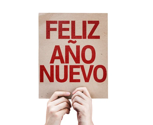 Šťastný nový rok (ve španělštině) karta — Stock fotografie
