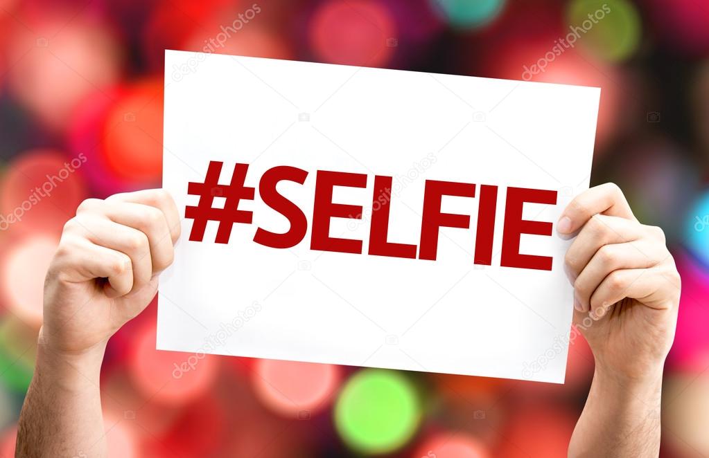 Selfie.Text on card