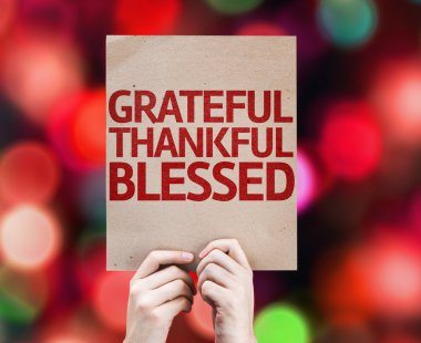 Grateful Thankful Blessed card clipart