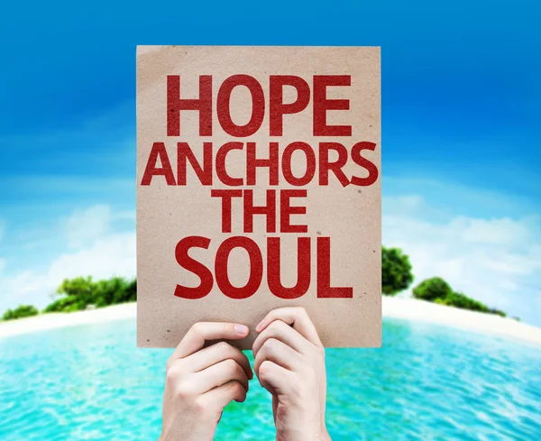 Hope Anchors the Soul card — Stock Photo, Image