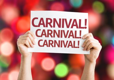 Karnaval kart renkli arka plan ile