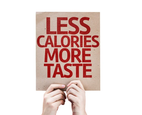 Menos calorias mais gosto cartão — Fotografia de Stock