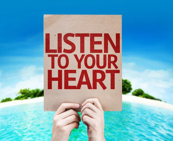 Naslouchej svému srdci karta — Stock fotografie