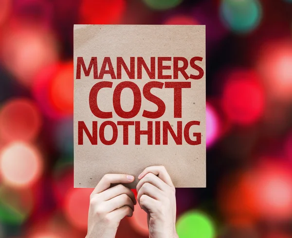 Manners Custo Nada cartão — Fotografia de Stock