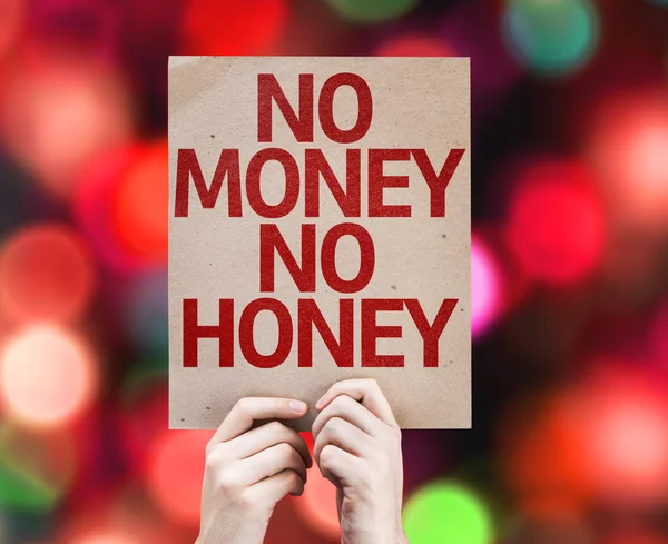 Inga pengar nr honung kort — Stockfoto